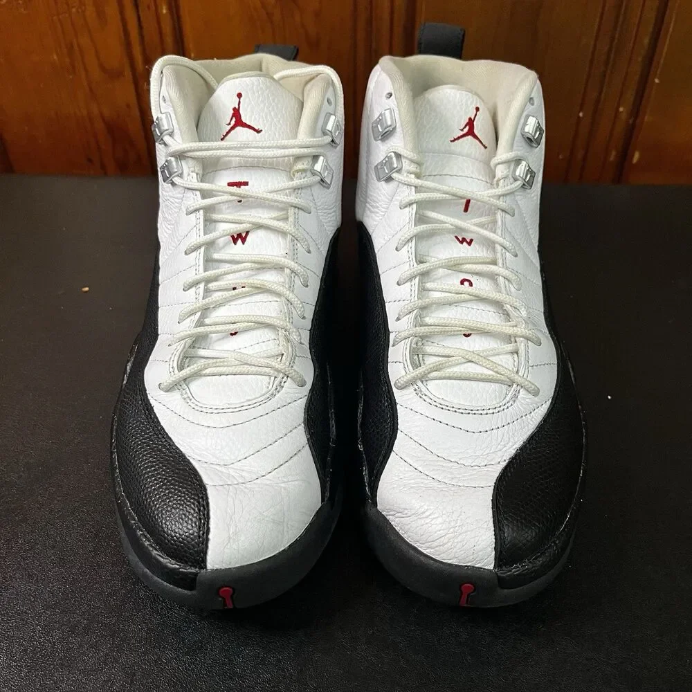 Air Jordan 12 Men's Retro White/Red-Black Taxi Flip Size 10.5 Men NO BOX USED